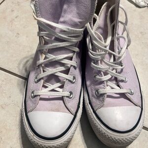 Converse Light Purple High-Tops with White Soles